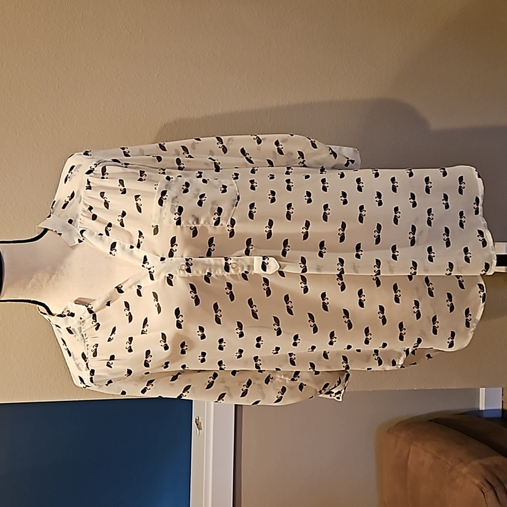Pleione Sheer Swan Blouse. Small